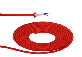 D0201  Cavo 1m Red Braided 2 Core 0.75mm Cable